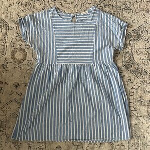 Cotton Bleu Blue and White Striped Dress